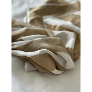 USNA 100% Silk Scarf Neutral Stripe Vintage Style